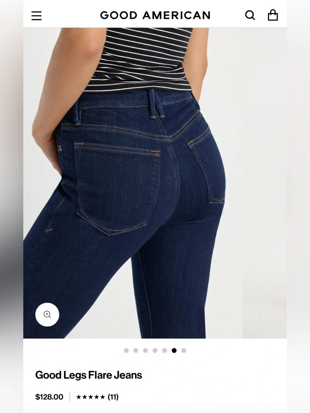 Good American Dark Blue Good Legs Flare Jeans